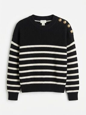 Black & White Striped Knit Sweater